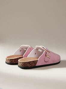 Solecia 女士时尚厚底拖鞋，方形扣设计，与女鞋完美搭配 - 粉色 - 查看 8