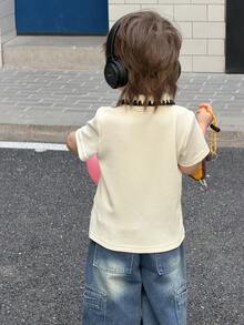 DAZY Toddler Boys' Contrast Collar Short Sleeve Casual Top, Summer - Apricot - View 8