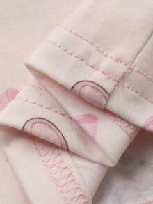 DAZY 2pcs Baby Girls Cartoon Print Short Sleeve T-Shirt And Full Print Long Pants Pajama Set - Baby Pink - View 3