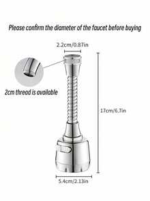 1个通用节水水龙头延长器防溅喷头带过滤器，适用于厨房浴室水槽，秋季家居升级返校必备品 - 中長款2模式軟管銀色大頭 - 查看 9