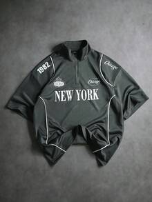 STYNVO Men's Casual Letter Print Short Sleeve Polo Shirt, Summer - Multicolor - View 3