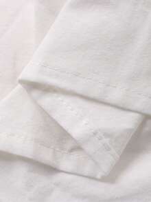 DAZY Áo kiểu nữ tay dài cổ bẻ xoắn dáng rộng thoải mái - trắng - Xem 8