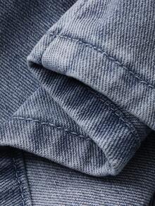 DAZY 女士宽松休闲交叉露背收腰复古水洗蓝色直筒牛仔裤、牛仔背带裤和连体裤，适合春夏穿着