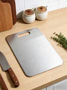 1pc/3pcs Stainless Steel Cutting Board, Multifunctional & Practical, Minimalist Design - Silver - View 7