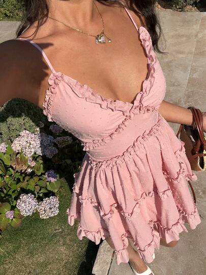 Sunnyshic 优雅女士吊带连衣裙，镂空设计，采用有机棉面料