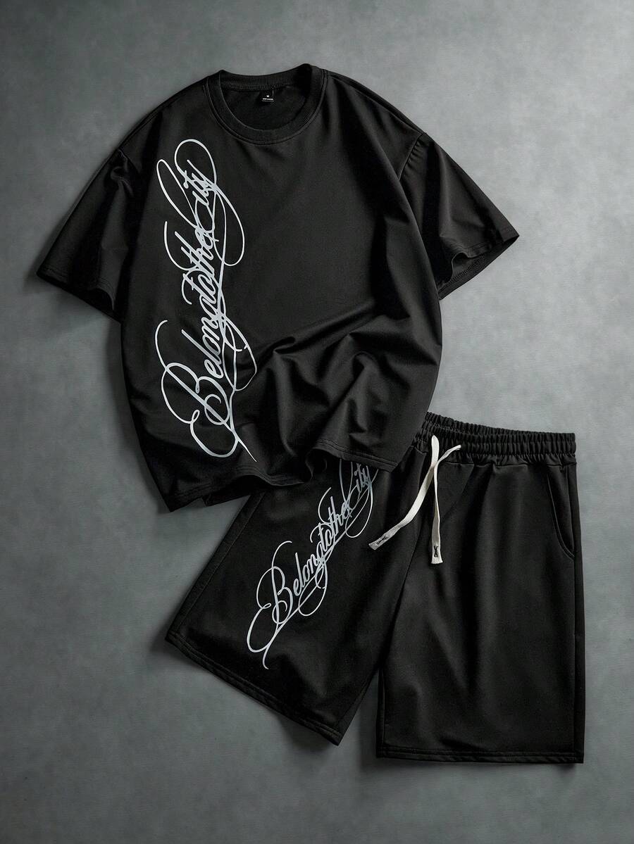 STYNVO Áo thun nam phong cách đường phố INS "This City" thêu họa tiết tương phản, thích hợp cho các lễ hội âm nhạc ngoài trời, dạo phố, tụ họp bạn bè, quà tặng cho bạn trai/chồng, quà kỷ niệm. - màu đen - Xem 1