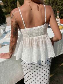 DAZY Women's Textured Fabric Camisole Casual Tank Top - White - View 5