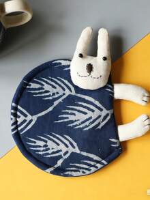 Joivida 1pc Hand-Dyed Kitten And Rabbit Coasters, Hand-Dyed Plant Blue-Dyed Fabric Coasters, Dry Tea Tray Coasters, Tea Ceremony Gongfu Tea Set Accessories - Multicolor - View 9