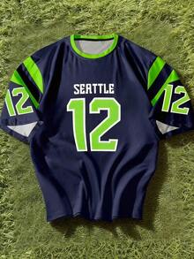 Aesthetic Post Men's Casual Numeric Print Round Neck Short Sleeve T-Shirt, Summer - Multicolor - View 4