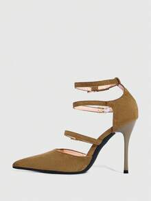 CUCCOO SZL Women's Pointed Toe Buckle Design Fashionable High Heels, Versatile For Daily Wear Valentine's Day - Green - View 11