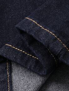 DAZY Women's Casual Denim Short Sleeve Shirt Top And Pants Set - Blue - View 9