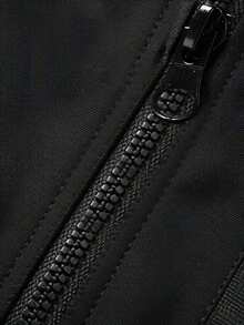 Manfinity Homme Men's Solid Color Zip-Up Sleeveless Casual Everyday Versatile Vest - Black - View 5