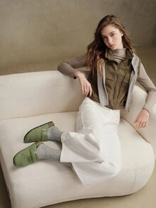 Solecia Women's Round Toe Fluffy Slippers School Supplies Back To School Spring Shoes Spring Break Easter For Christmas - Dark Green - View 6