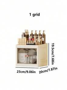 Foldable Makeup Organizer With Doors - Portable Desktop Storage Box For Cosmetics, Skincare, Multi-Layer & Collapsible - Multicolor - View 25