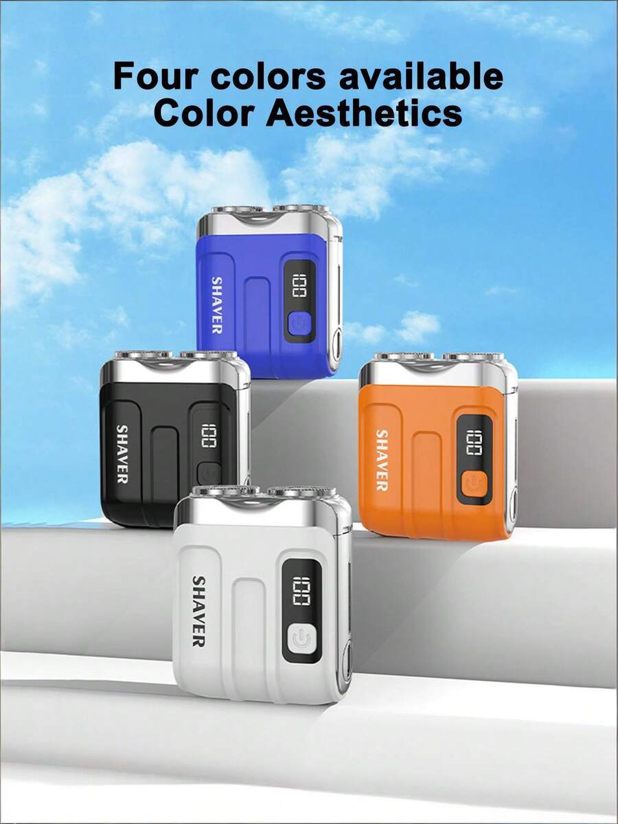 Teckwe 迷你电动智能剃须刀家用车载剃须刀数字显示双刀片可充电剃须刀强力胡须修剪器 - 彩色 - 查看 1