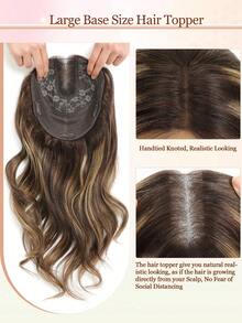 ZERO-NET 16英寸女士假发片，真人发丝，适合头发稀疏的女性，7.5x7.5英寸大底座，日常佩戴，挑染接发，夹式设计。 - S3/27 - 查看 5