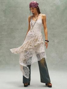 Bohemela Casual Woven Spaghetti Strap Dress For Women - Pale Yellow - View 8