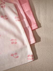 Vintaside Kids 3件裝女嬰提花吊帶背心 粉色白色 夏季可愛度假無袖外套 馬卡龍馬卡龍色系面料 柔軟舒適 休閒外出 - 粉色 - 查看 4