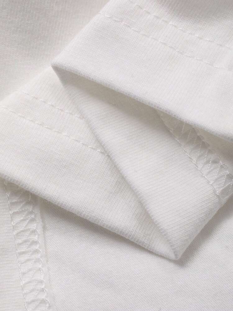 Women's Round Neck Bow Tie Strap Korean Style Elegant Hollow Out Strap Short Sleeve T-Shirt Summer
