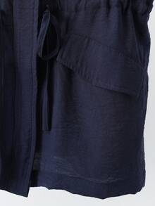 GlowEve 藏蓝色拉链抽绳腰无袖轻薄女式风衣