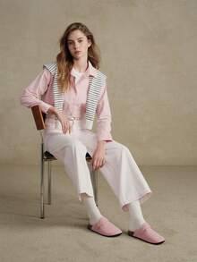 Solecia 女士时尚厚底拖鞋，方形扣设计，与女鞋完美搭配 - 粉色 - 查看 3