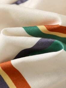 SHEIN 6件套男婴夏季休闲度假热带植物条纹上衣T恤搭配同款短裤基础套装，适合夏季外出穿着 - 彩色 - 查看 8