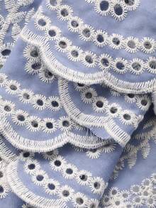 DAZY Tween Girls' Summer Vacation Embroidered Sleeveless Shirt And Mini Skirt Set - Blue - View 7