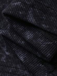 Dazy Plus Elastic Waist All-Over Floral Print Loose Long Straight Pants, All Season - Navy Blue - View 8