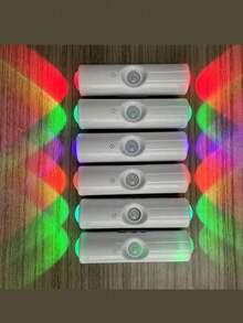 1个/3个/6个双头猫眼感应壁灯，USB充电，RGB夜灯，3/7种颜色模式，无级调光，适用于卧室/楼梯/衣柜等场所，现代美学聚光灯 - 多色光 - 查看 14