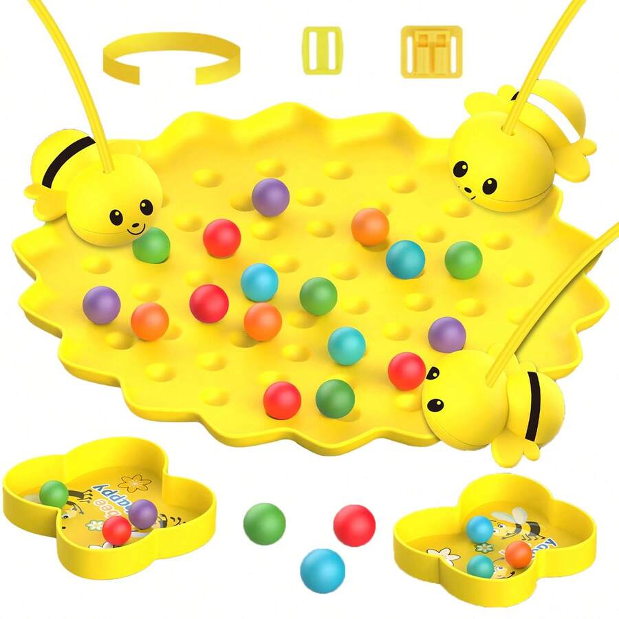 MINKOJA 一套新奇蜜蜂棋盘游戏玩具，寓教于乐的钓鱼游戏，适合亲子互动，多人游戏，完美礼物（适合3岁以上儿童） - 彩色 - 查看 1