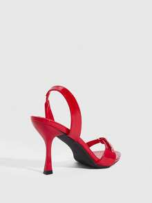 CUCCOO SZL Women's Pointed Toe Fashionable Elegant Versatile High Heel Sandals - Red - View 9