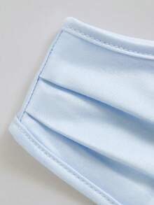 INAWLY Áo kiểu nữ và bé gái in hoa và chữ, dáng lệch vai, thắt nút xoắn, phong cách thường ngày, tươi tắn và dễ thương, mang đến cảm giác nghỉ dưỡng. - Màu xanh nhạt - Xem 3