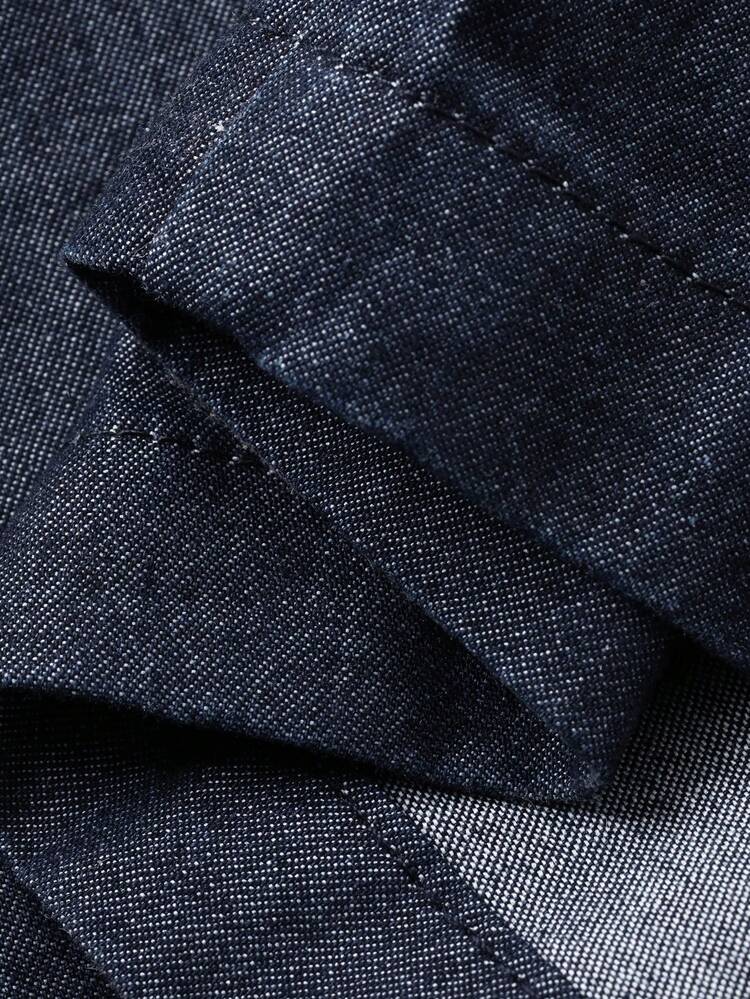 Women's V-Neck Belt Decor Sleeveless Casual Denim Jumpsuit