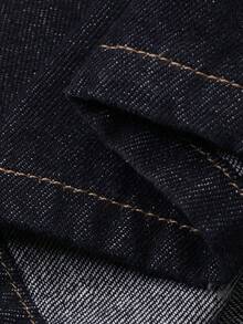 DAZY Quần yếm và áo liền quần denim kiểu dáng thường ngày thêu hoa dành cho nữ, thích hợp cho kỳ nghỉ hè. - Rửa tối - Xem 8