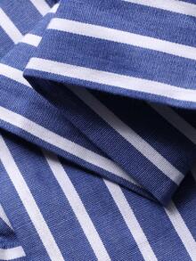 DAZY Women's Elegant Striped Collared Shirt, Autumn - Blue - View 8