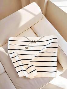 GlowEve 女士条纹休闲百搭抹胸上衣 - 彩色 - 查看 1