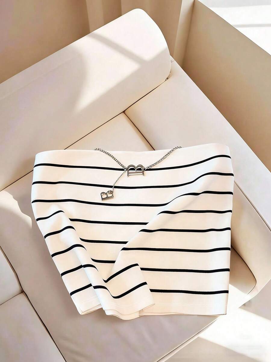 GlowEve 女士条纹休闲百搭抹胸上衣 - 彩色 - 查看 1