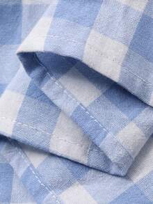 DAZY 女童圆领韩版格子休闲无袖家居服 - 藍色 - 查看 8