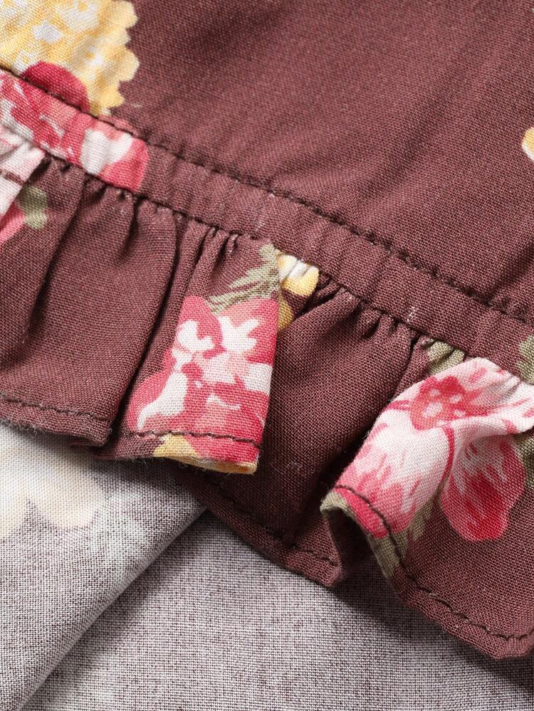 Floral All-Over Print Sleeveless V-Neck Jumpsuit Loungewear