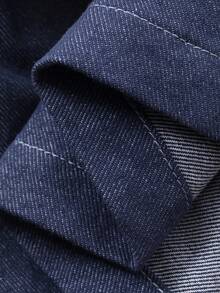 DAZY 女童春夏牛仔风荷叶边无袖上衣短裤两件套 - 藍色 - 查看 3