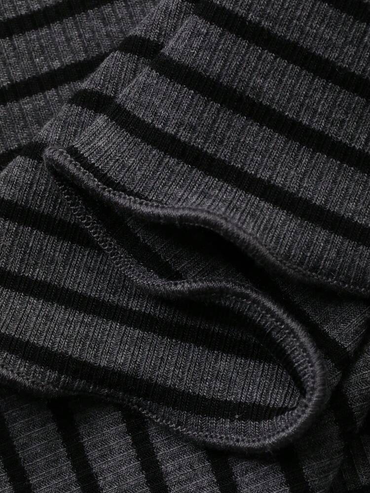 Dazy Plus Oversized Striped Short Sleeve Black & White Summer T-Shirt