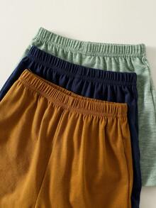 SHEIN 6件套男婴夏季休闲度假热带植物条纹上衣T恤搭配同款短裤基础套装，适合夏季外出穿着 - 彩色 - 查看 7