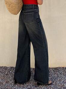 Livesso Women's Distressed High Neck Casual Jeans