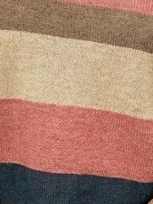 EMERY ROSE Suéter holgado de punto con hombros descubiertos a rayas, estilo vintage, talla grande, para mujer. Versátil para el transporte, cómodo y suave, adecuado para otoño/invierno - Multicolor - Ver 5