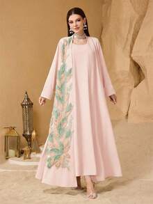 SHEIN Najma Bộ đồ nữ thời trang thanh lịch dáng rộng, phối nhiều mảnh, được thiết kế riêng. - Hồng - Xem 5