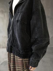 FRIFUL Women's Casual Washed Denim Jacket, Autumn