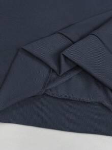 Claim Dot Men's Half-Zip Front Letter Patch Sweatshirt With Kangaroo Pocket - Grey - View 5