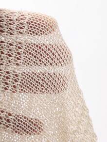 DAZY Women's Loose Crew Neck Long Sleeve Striped Patchwork Casual Elegant Knit Sweater, Spring/Autumn - Beige - View 7