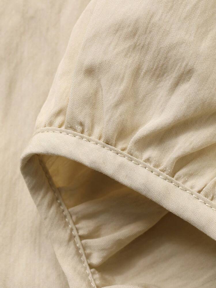 Women's Loose Solid Color Elastic Waist Casual Lantern Pants, Spring/Autumn