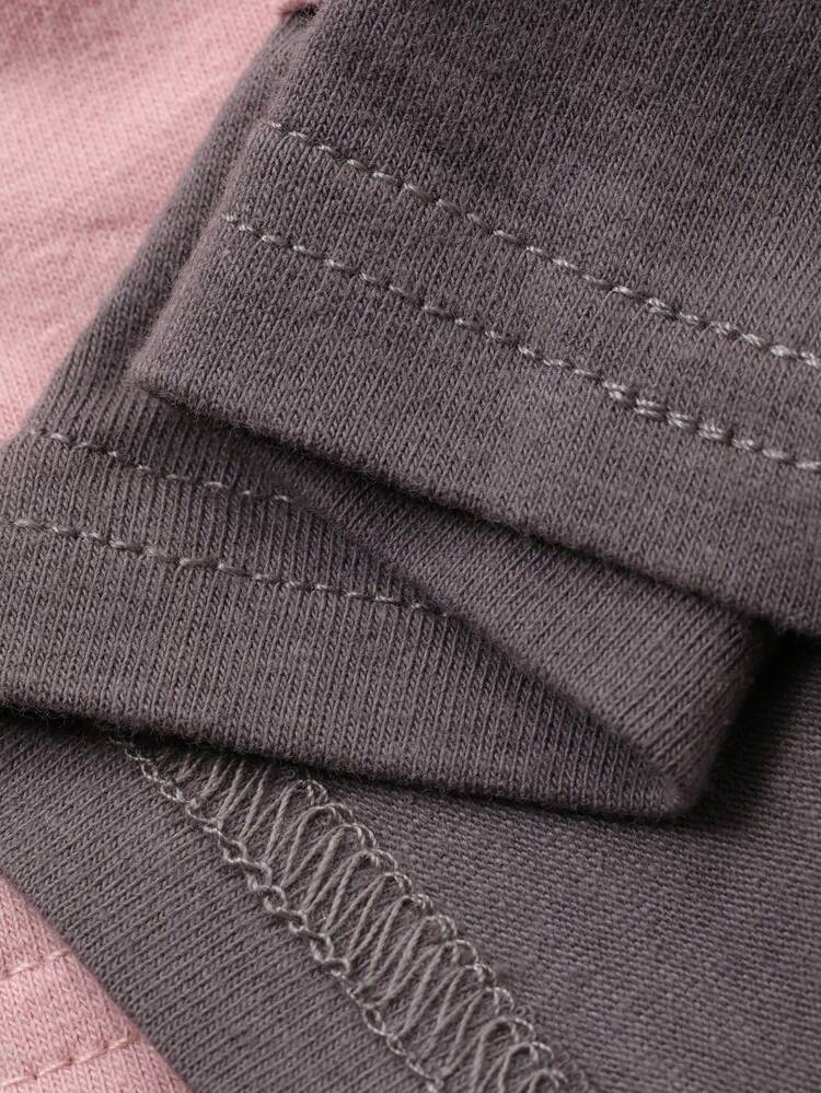 Baby Girls Round Neck Contrast Color 2 In 1 Long Sleeve Top Toddler Girls Clothes